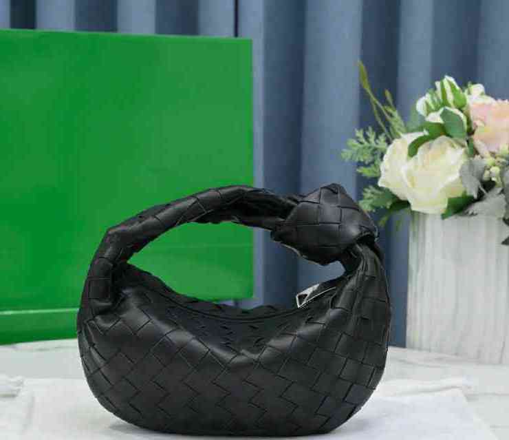 

Designer Handbags Bottegav Venetas 2022 Bottom Jodie Woven Women's Bag Sheep Skin Knotted Round Underarm Hobo Arc Handbag, Dark green