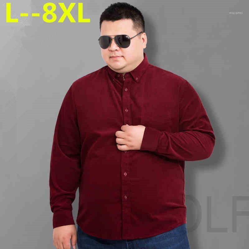 

Autumn Solid Winter Flannel Casual Shirt Men Long Sleeve Chemise Homme Cotton Male Check Shirts Men's, Red