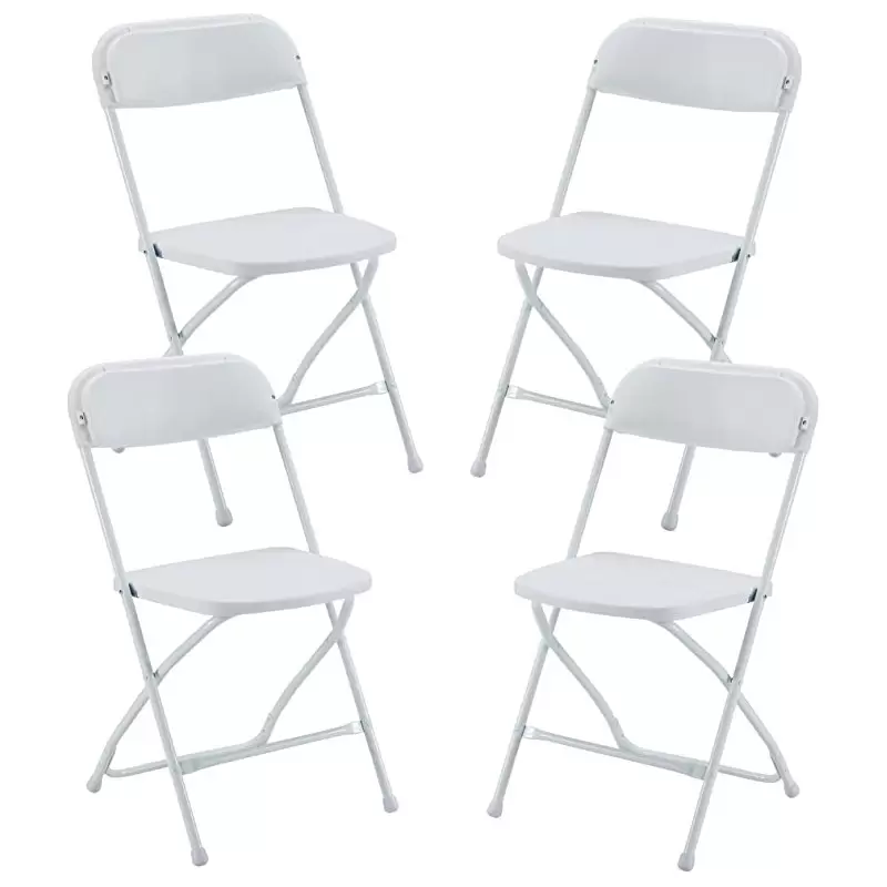 

US Stock 4 Pack Black Plastic Folding Chair Indoor Outdoor Portable Stackable Commercial Seat for Events Office Wedding Party Picnic Foldable Stackable