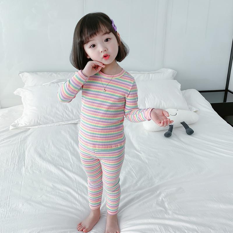 

Clothing Sets Kids Clothes Tshirt + Pants Girls Outfits Striped For Toddler Costumes Children, White