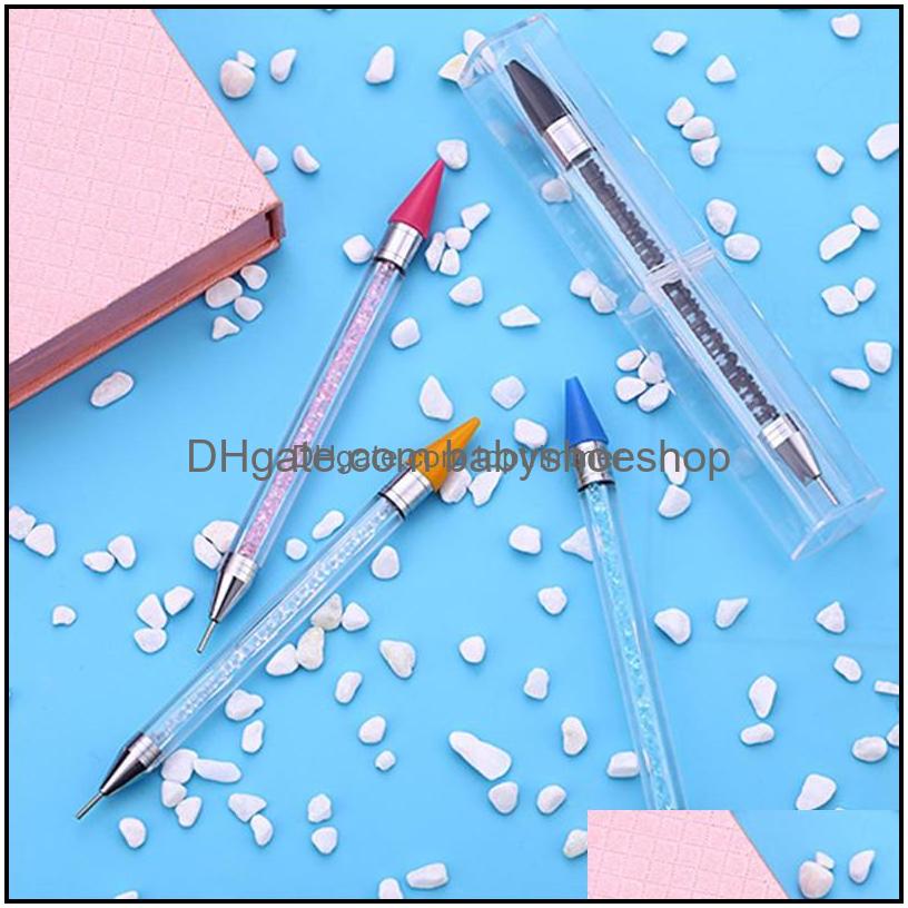 

New Nail Point Drill Tool Acrylic Double-Head Crayon Mti-Function Wax Head Pen Drop Delivery 2021 Dotting Tools Art Salon Health Beauty 9M