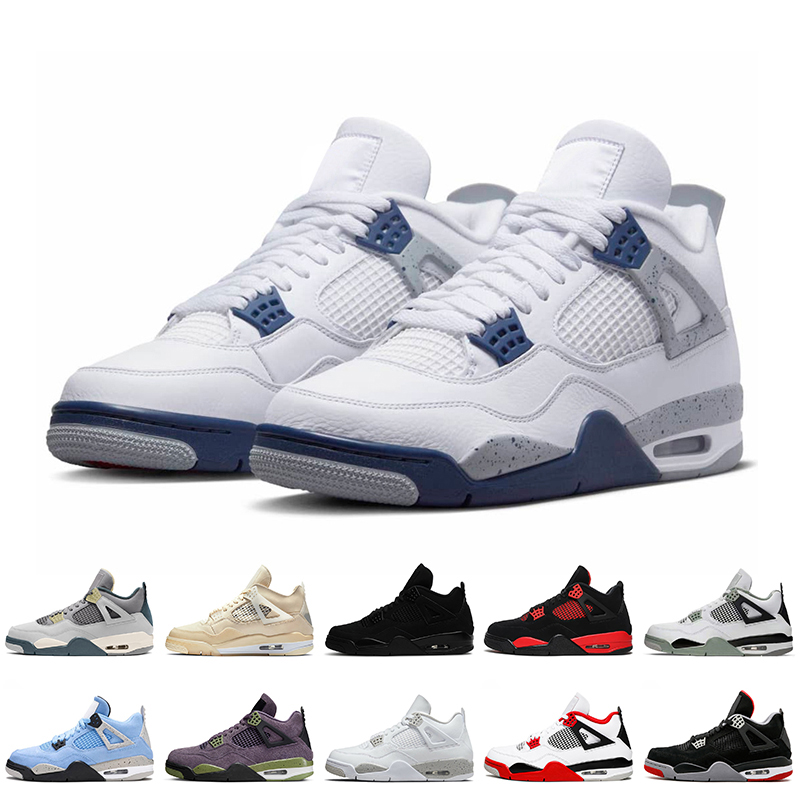 

2022 Midnight Navy Jumpman 4s Basketball Shoes 4 Seafoam Craft Canyon Purple Sail White Oreo University Blue Red Thunder Black Cat Women Mens Trainers Sneakers, C25 new fire red 36-47