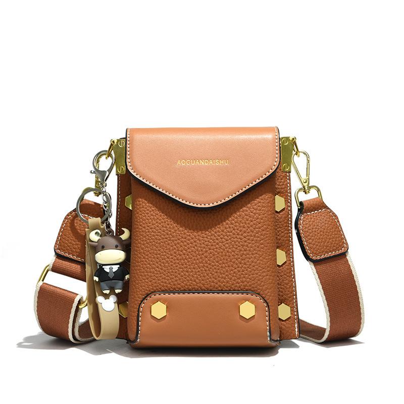 

Evening Bags Fashion Trend Sling Purses And Designer Handbag Women'S Leather Mini Bucket Casual Shoulder Bag For Girl Phone Crossbody Ba, Brown