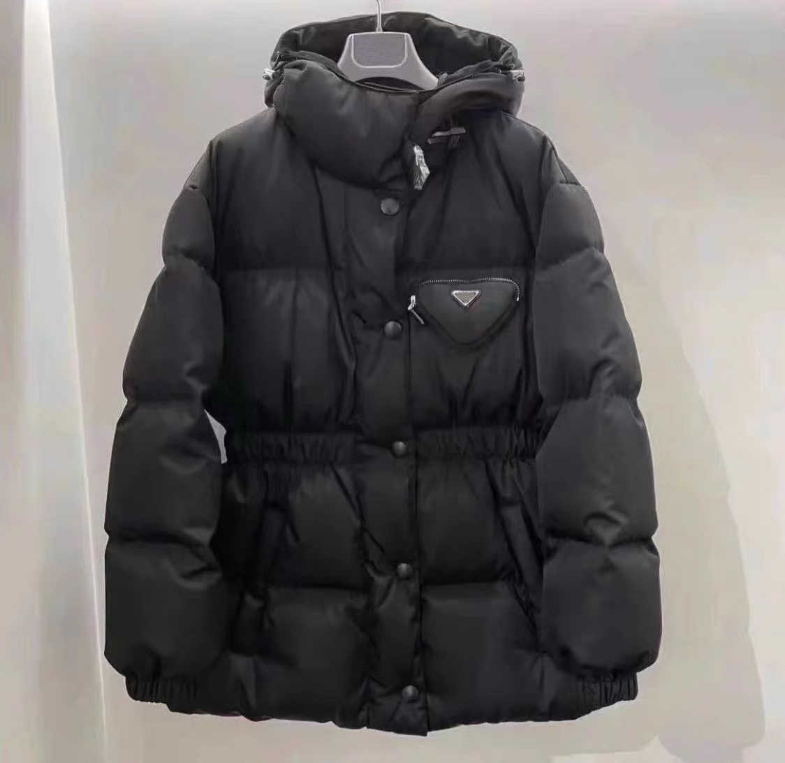 Femmes Veste manteaux Down Denim Terry Parkas Top Qualité Lady Manteau Femmes Blazers Triangle Budge Hiver Épais Manteaux Manches Longues Windbra