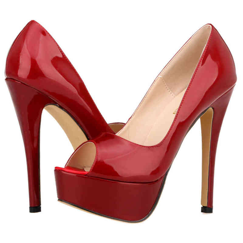 

Dress Shoes Sandals New Summer And Autumn Thin High Heels British Fashion Platform Fish Mouth Pumps Women Shoes 220610, 817-16 rose red patent leather