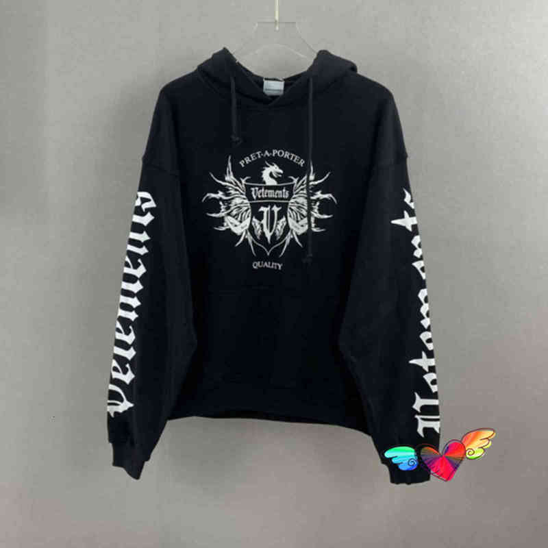

Men's Hoodies & Sweatshirts Oversize FW Black Vetements Hoodie Men Women High Quality Hooded Embroidered VTM Pullovers FJBZ, Extra not product