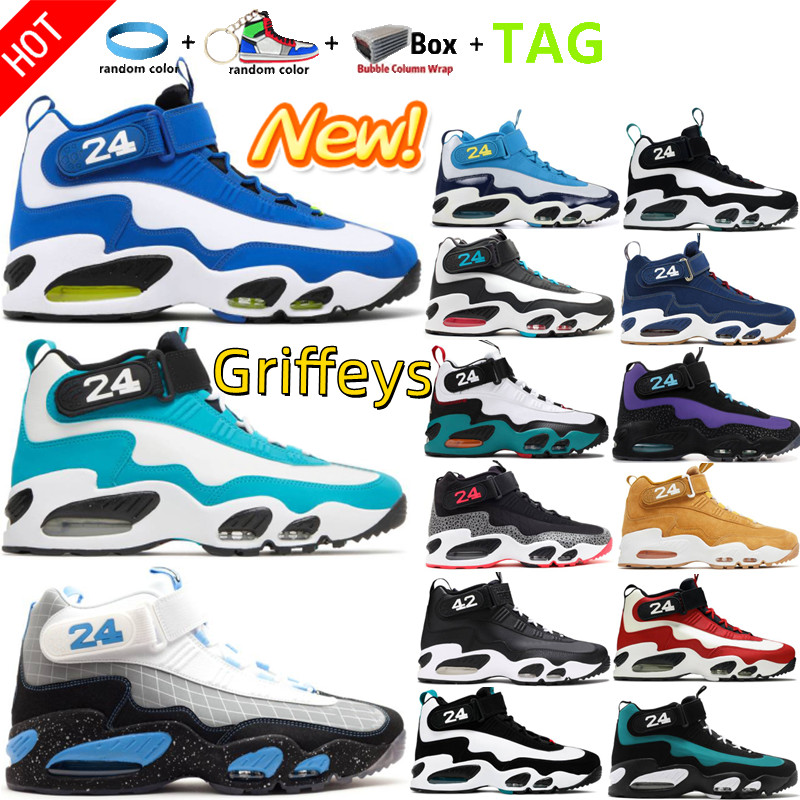 

New Penny Hardaway Griffeys 1 Men Basketball Shoes Varsity Black Metallic Freshwater Wheat Purple Venom Sweetest Swing Safari UNC Aquamarine Royal Blue 24 Sneakers, Shoebox