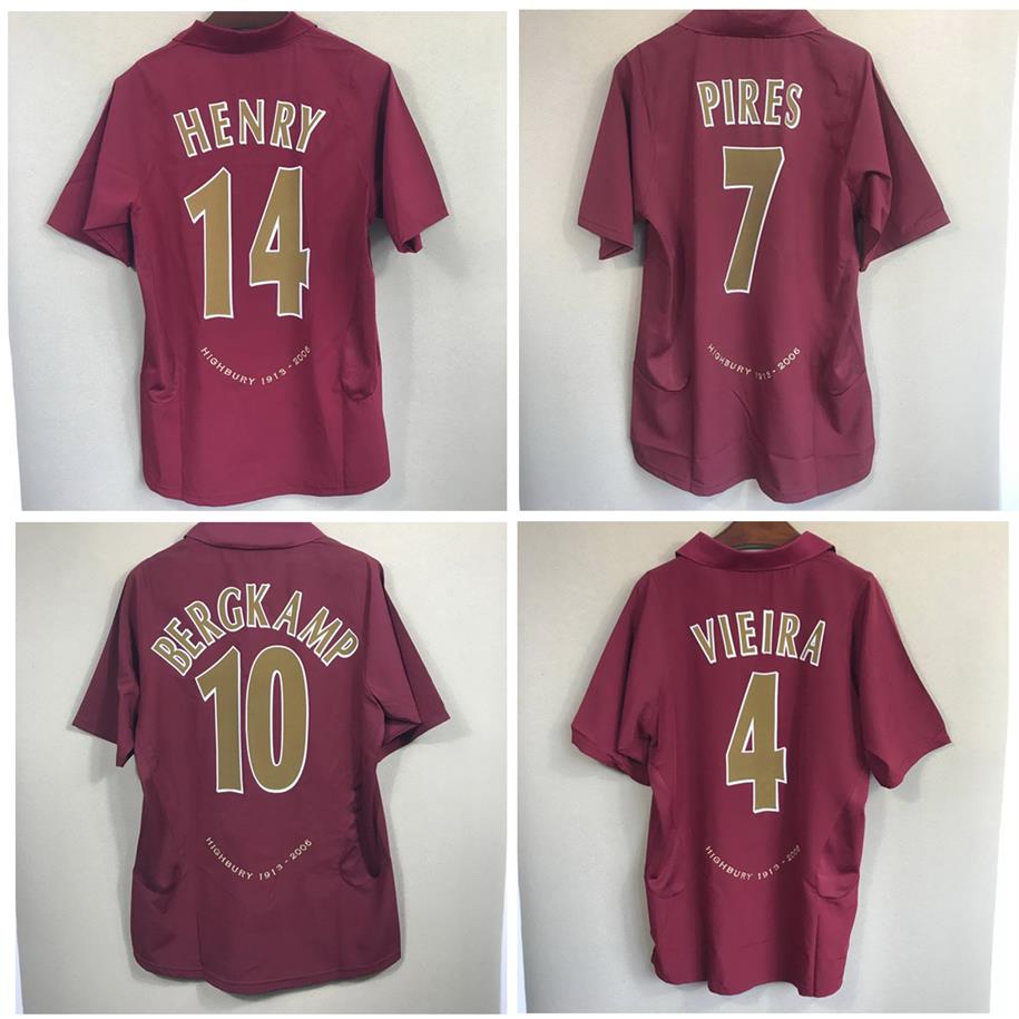 

Fans Tops tees Retro Soccer Shirt Gunner 2005 2006 Highbury Away Maroon Wine Football Kit Thierry Henry Patrick Vieira Robert Pire288V