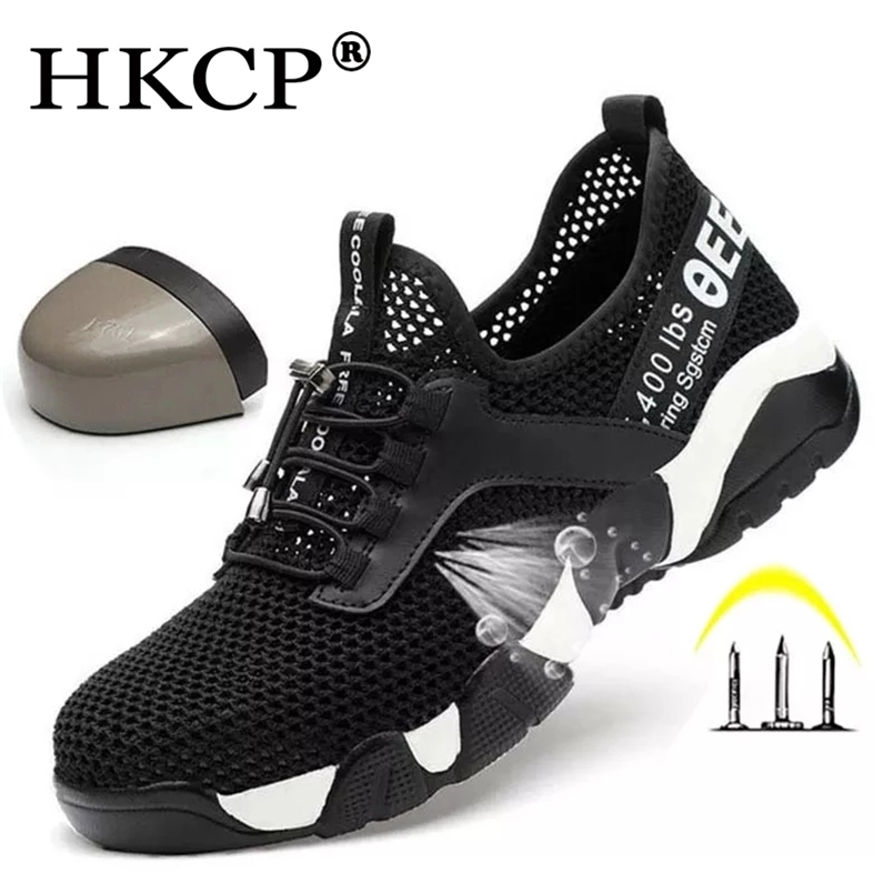 

Men Steel Toe Work Safety Shoes Lightweight Breathable Reflective Casual Sneaker Prevent Piercing Women Protective Boots 48 220616, Camouflage gray