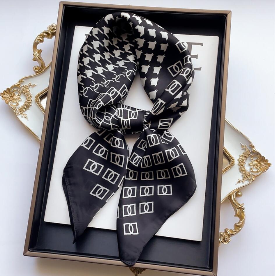 

Lots Style Designer Letters Print Flower imitate Silk Scarf Headband for Women Fashion Long Handle Bag Scarves Paris Shoulder Tote Luggage Ribbon Head Wraps 70*70CM