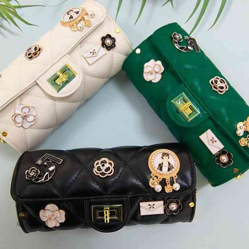 

the New Designer Handbags Lingge Chain Bag 2022 Versatile Single Shoulder Msenger Small Live Broadcast Women's, White