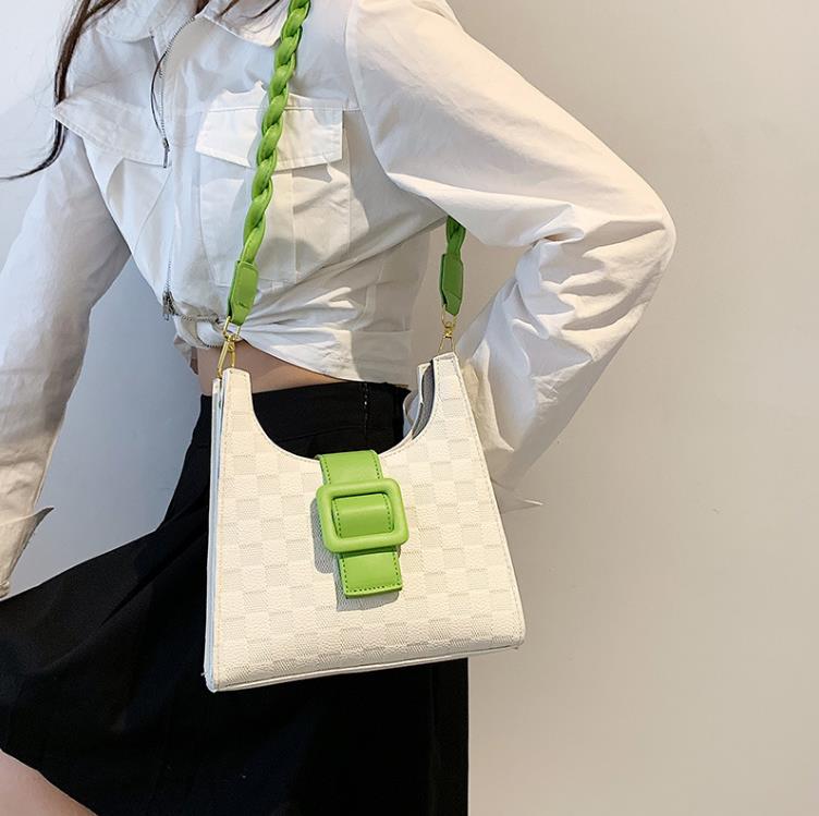 

Women's Bag Summer Trendy Fashion Underarm Bag Contrasting Color Single Shoulder Messenger Bags, Green