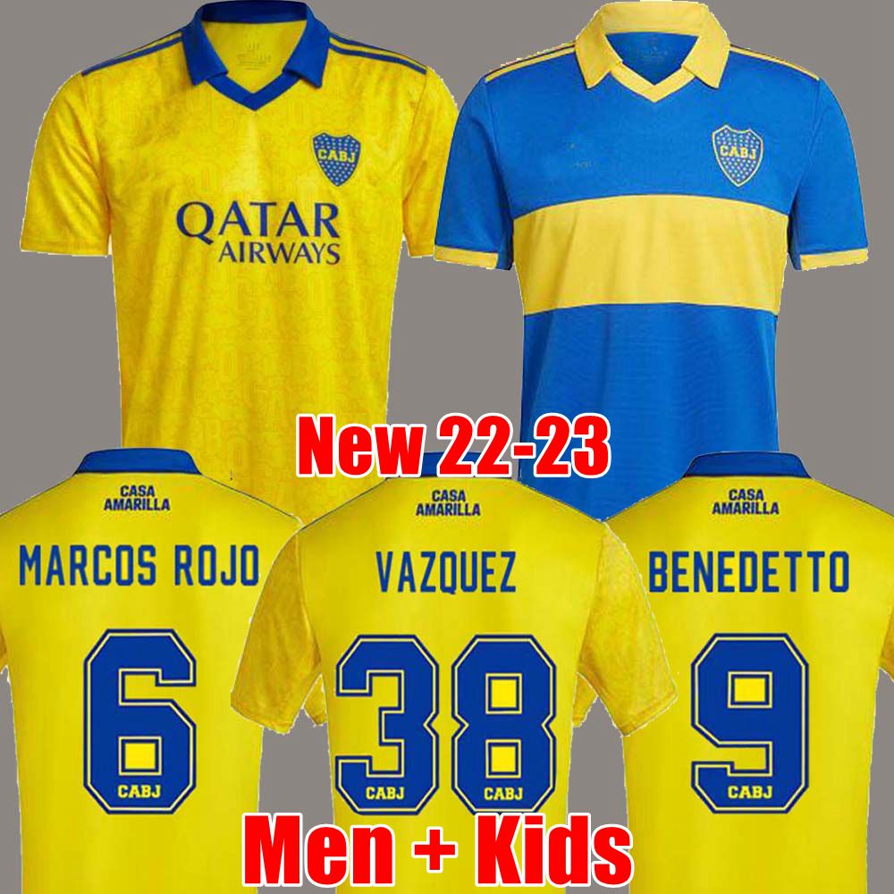 

fans player 2022 2023 Boca Juniors soccer Jerseys VILLA SALVIO Men kids Benedetto Salvio camisa de futebol 22 23 football shirt TEVEZ CARLITOS MARCOS ROJO VAZQUEZ, Home adult