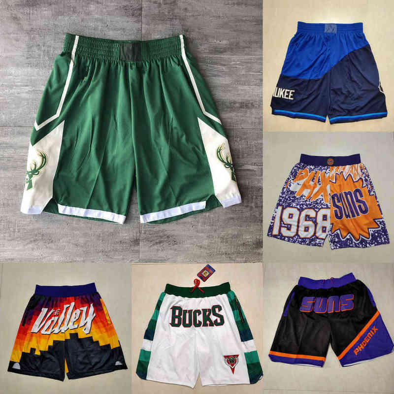 

Phoenix''Suns''men Milwaukee''Bucks''men Throwback Basketball Shorts pocket, Color