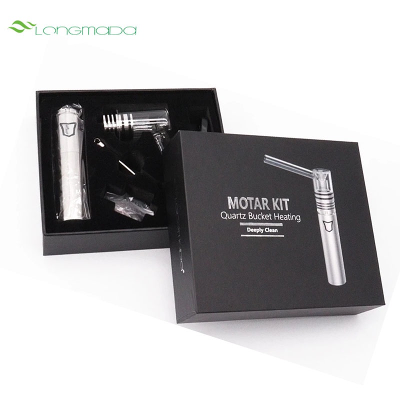 

Original Longmada Motar Stick Wax Vape Pen Kit Quartz Coil Dab Glass Atomizer 1300mAh Trunk 100W 510 Thread Preheat Battery Yocan Evolve Plus XL Dry Herb Vaporizer, Silver