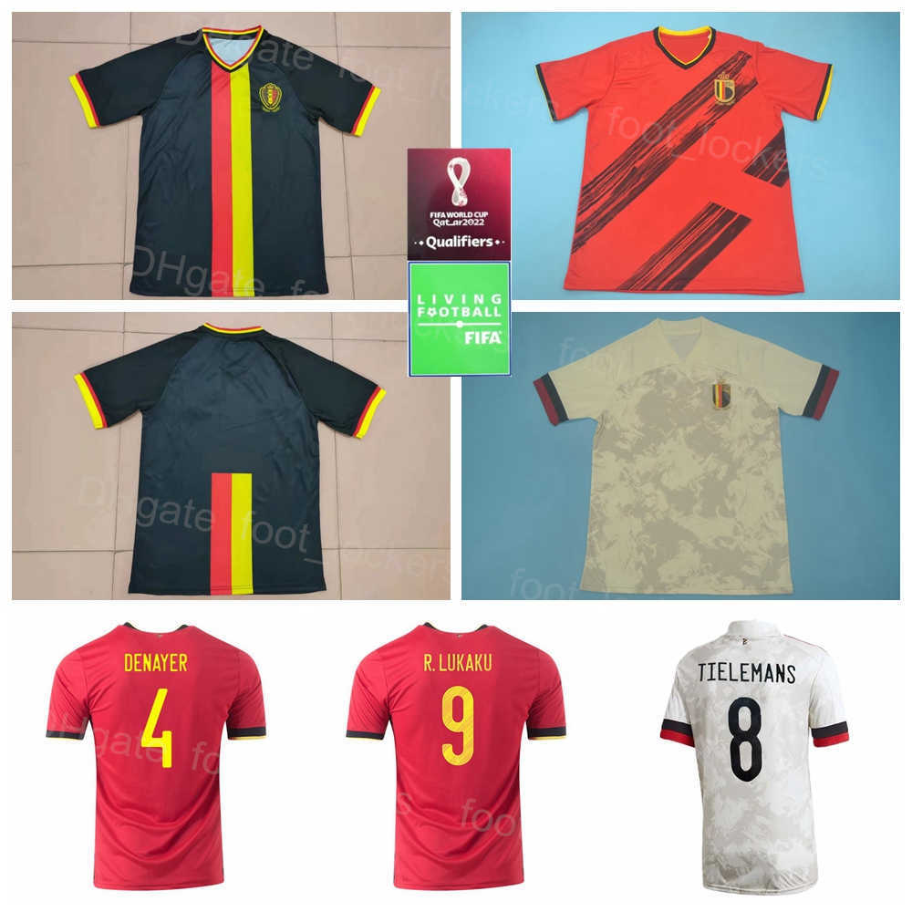 Qatar 2022 Coupe du monde Belgique Soccer 9 Romelu Lukaku Jerseys 14 Dries Mertens Benteke Witsel Carrasco Alderweireld 10 Eden Hazard Football S