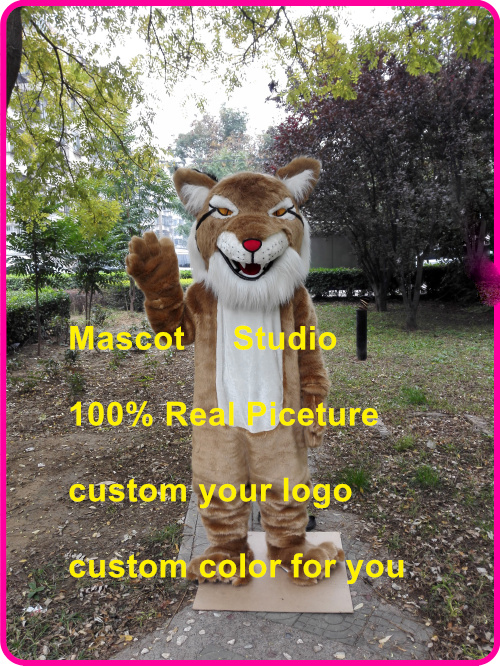 

wildcat mascot costume bobcat custom fancy costume anime kits mascotte fancy dress carnival costume 401458, Brown