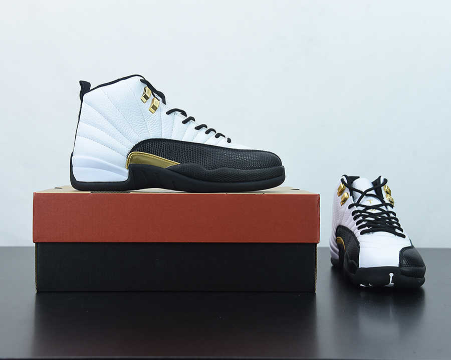 

Top Quality Basketball shoes Jumpman 12 High Royalty White Metallic Gold Black Mens True carbon plate sole Fashion Sports shoe Sneakers WithA59W, #1