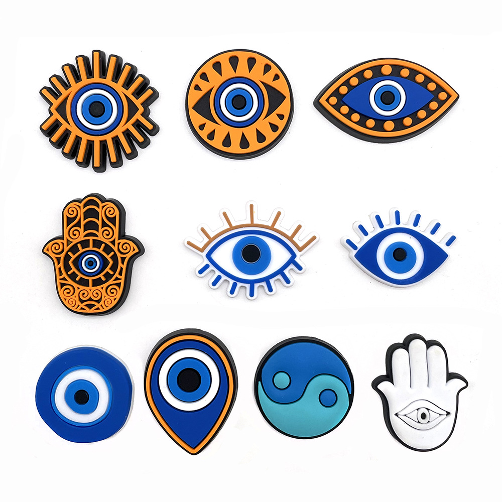 

Evil Eye Croc Charms Shoe Decoaration Cham Pvc Buckle Accessories Clog Pins