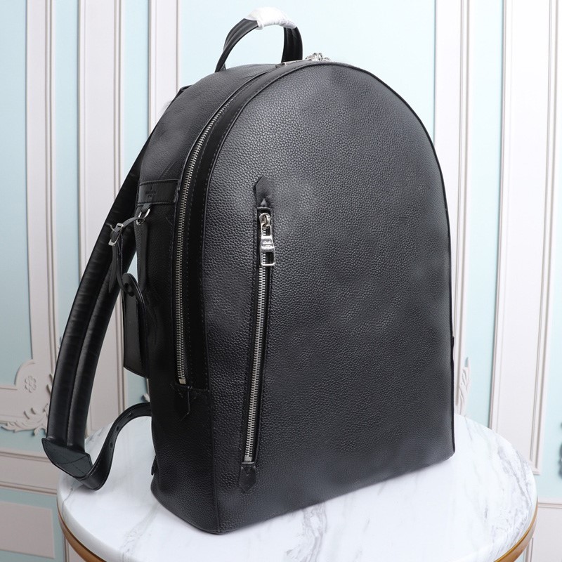 top Backpack Men Embossed Leather Backpacks Large Capacity Handbag Zipper Purse Old Flower Shoulder Bag Schoolbag Travel Backpack
