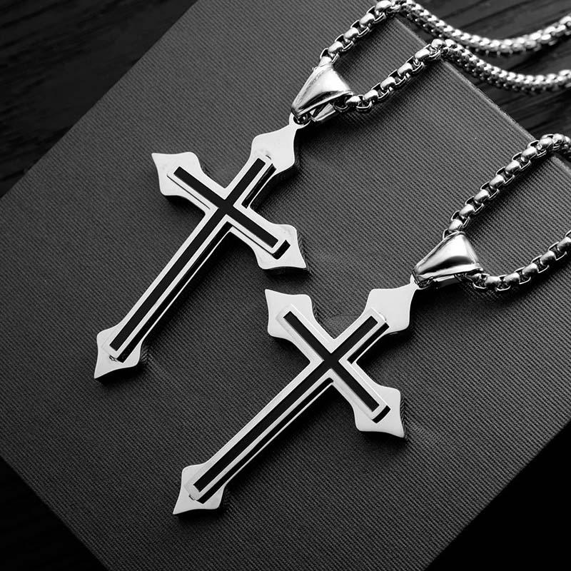 

Chains Punk Cool Street Style Necklaces Vintage Gothic Cross Pendant Necklace For Men And Women Hip- Neck Chain Jewelry GiftChains ChainsCha