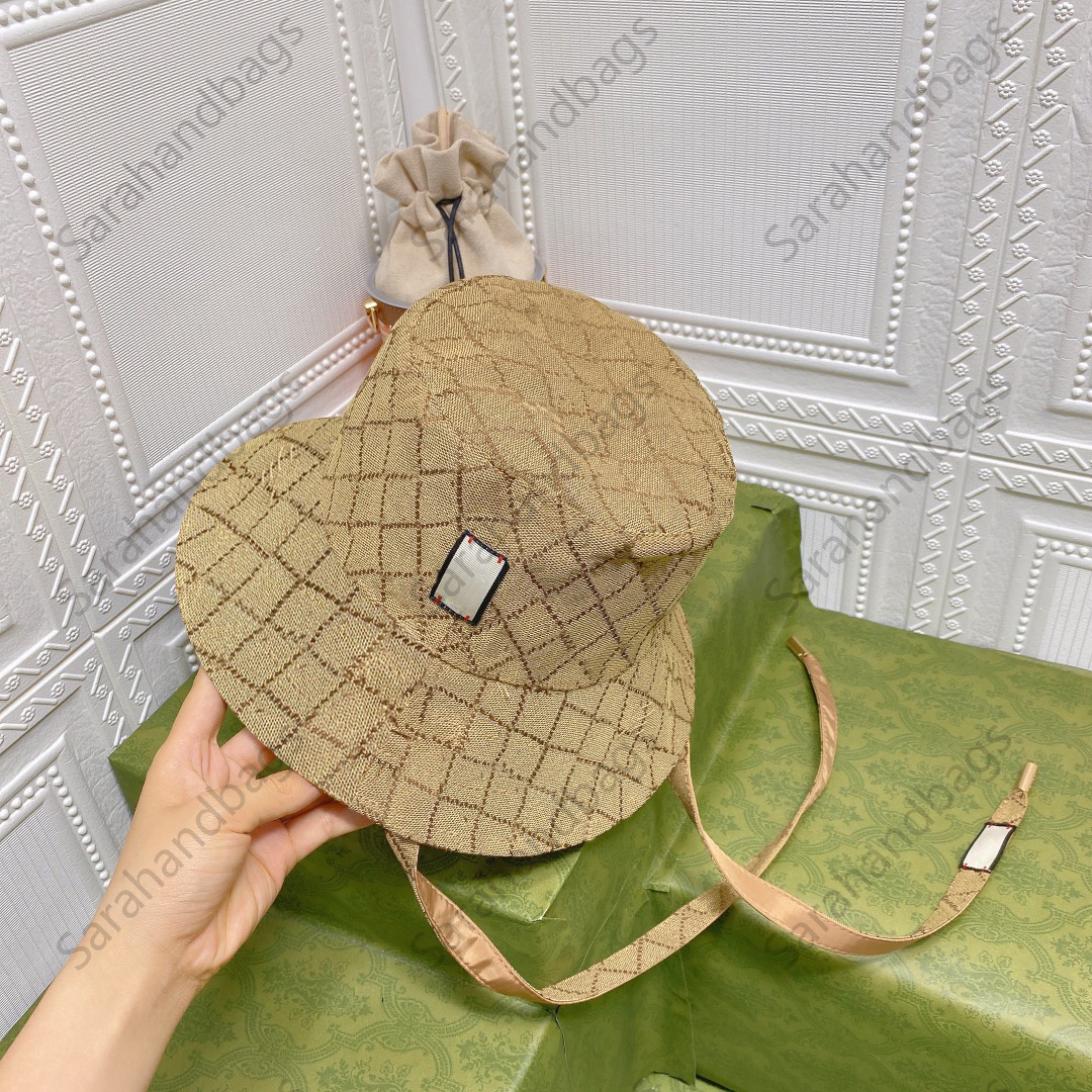 Men Bucket Hat Designer Sun Hats Women Strap Adjustable Caps Front Back Wear Breathable Traveling Summer Sun Protection Casquette high-quality