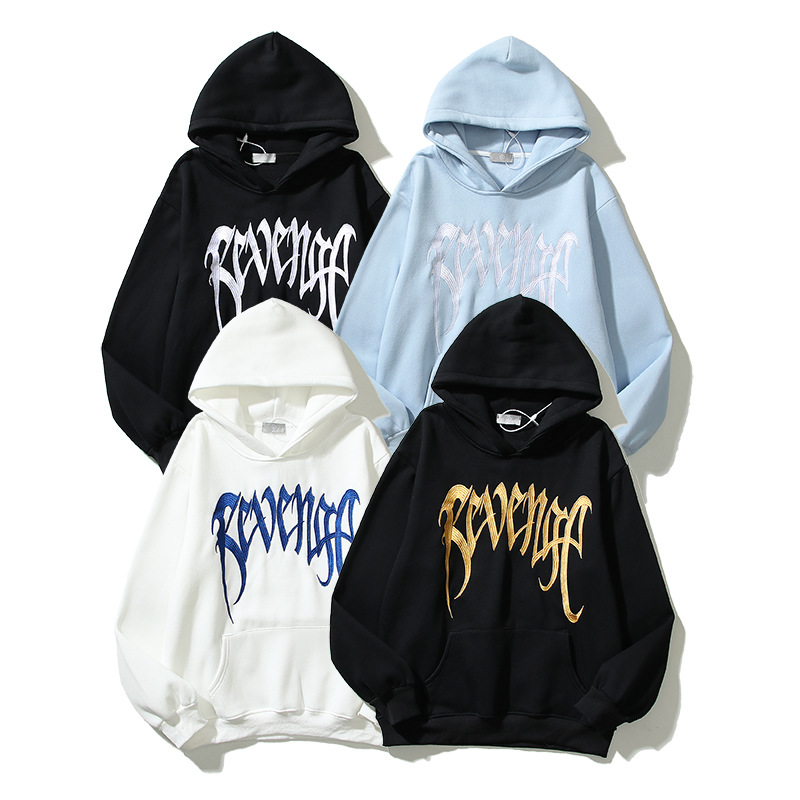 Sweats à capuche brodés lourds hommes femmes pull de haute qualité imprimé Hoode Hip Hop pulls 22FW