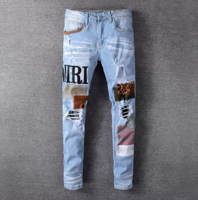 

Hip Hop Mens jeans Distressed Motorcycle biker jean Rock Skinny Slim Ripped hole letter 21ss Top Quality Brand Denim Pants f000#, Hi