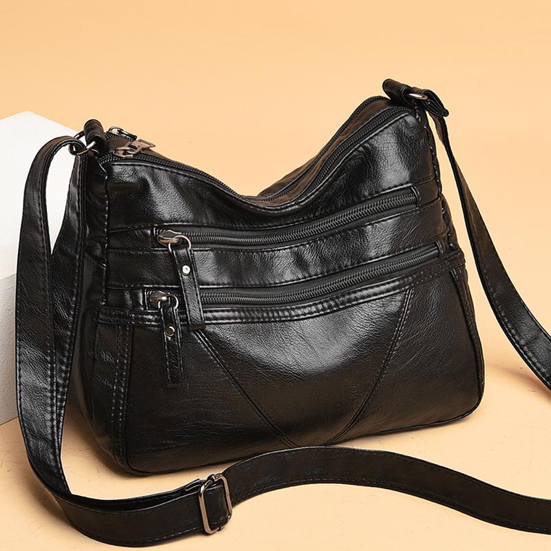 

Evening Bags Handbags Women Designer Soft PU Leather Shoulder Crossbody Bag Female Purses 2022 Fashion Sac Messenger, Black