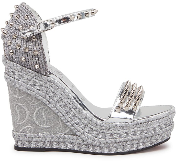 Top Quality Ladies Wedges Sandals Pyraclou Elegant Women Summer Madmonica Wedge studded Sandals Ankle Strap High Heels Gladiator Graffiti Wedding