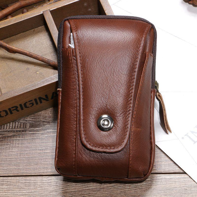 

Waist Bags Bisi Goro Multi-function Outdoor Porta Tarjetas Heuptas Heren Business Purse Fashion Cow Leather Phone Coin Card BagWaist, Sky blue