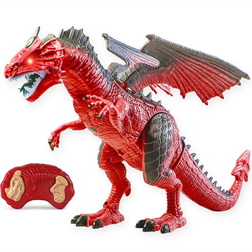 

45 CM Dinosaur Spray Dragon Roar Walking Electric Remote Control Simulation Animal Model Kids Toys Children Boys Birthday Gift 220630, Blue