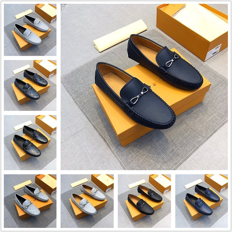 

2023 Leather luxury men's shoes deerskin material shoes Classic fashion design shoes Men's brand comfortable small leather shoes flat driving shoes, #09