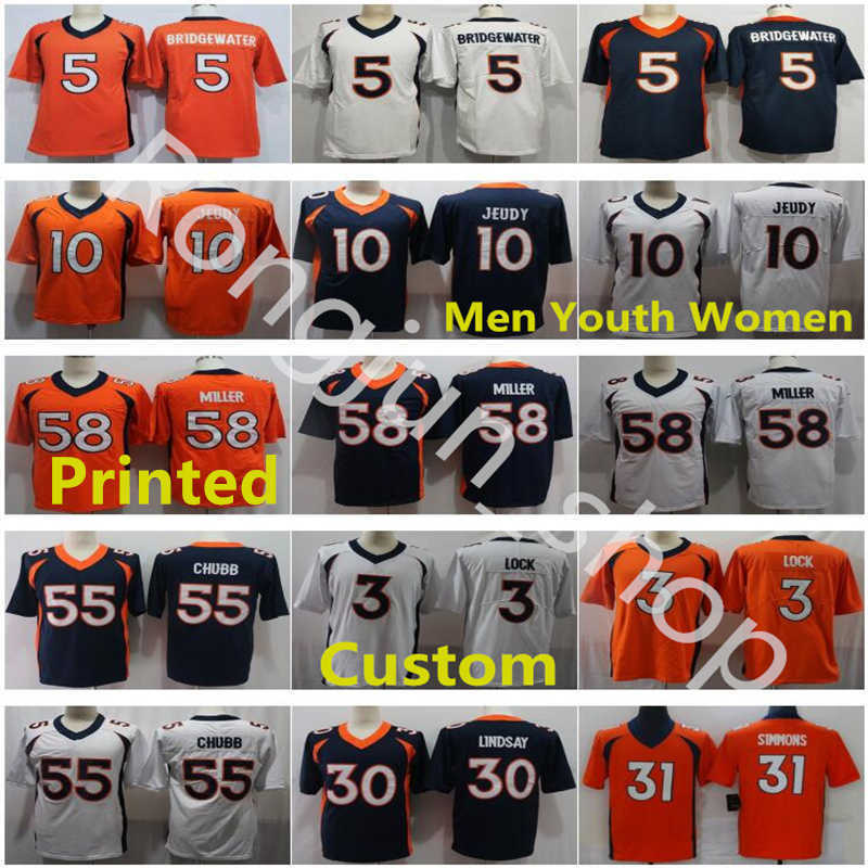 

Top Printed Denver Mens Football Von Miller Jerry Jeudy Bradley Chubb Justin Simmons Teddy Bridgewater Inverted Legend Bronco jerseys