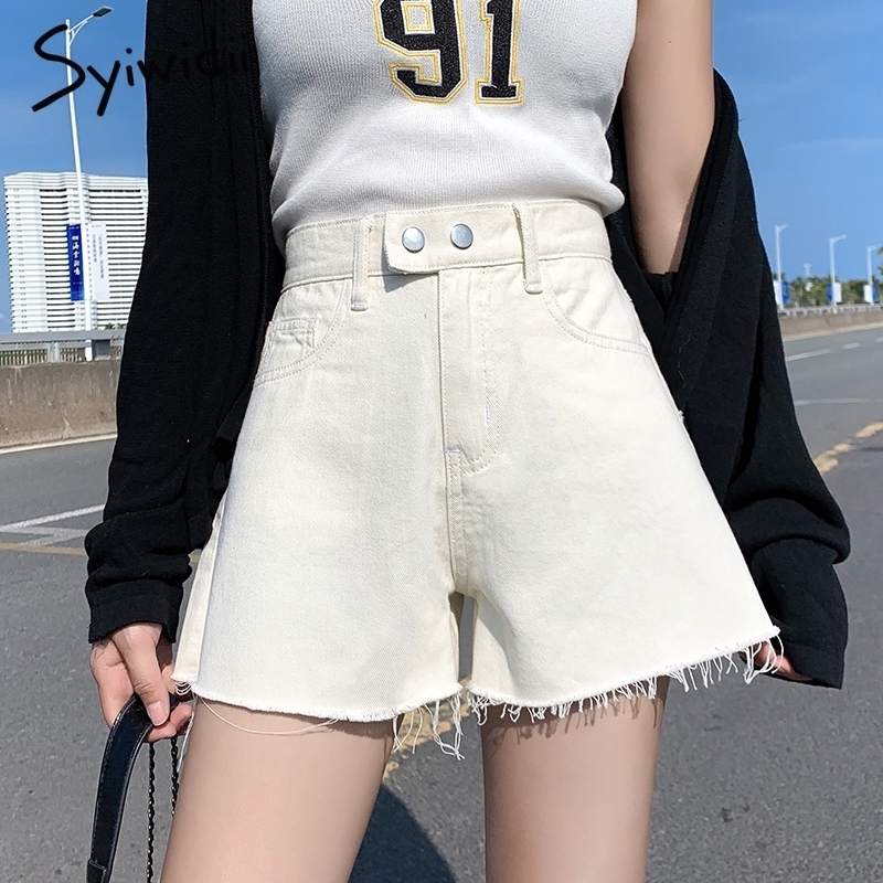 

Tassel high waisted shorts for women jean short women summer denim legs harajuku plus size street style fashion korean shorts Y200822, Black