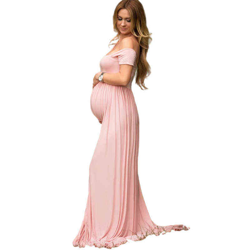 

Long Maternity Photography Dresses Sexy Split Front Pregnancy Photo Shooting Dress For Baby Shower 2022 Pregnant Women Maxi Gown G220418, Grey