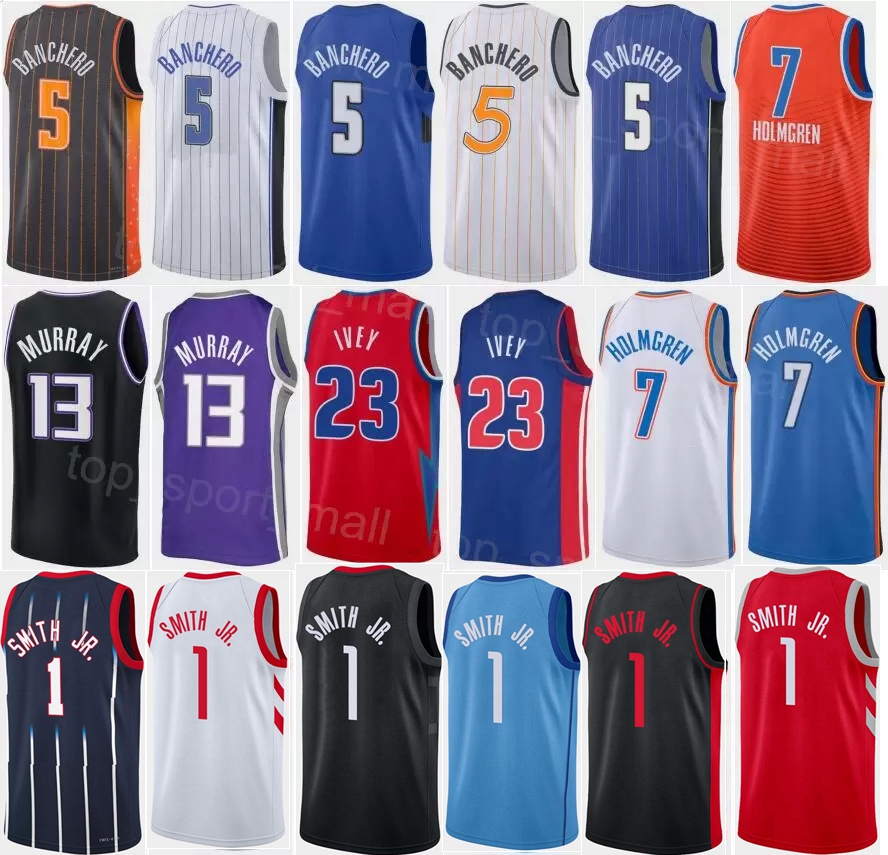 

Print Draft Pick Basketball Jersey Paolo Banchero 5 Caleb Houstan Chet Holmgren 7 Peyton Watson Jaylin Williams Jabari Smith Jr Tari Eason Keegan Murray Jaden Ivey, Blue
