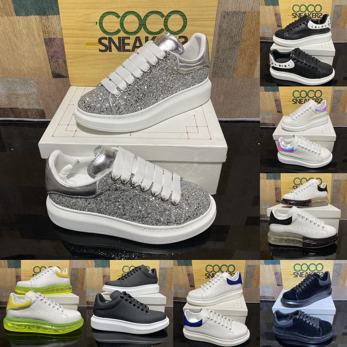 

2022TOP Premium Men's Shoes Women's Shoes Reflective Sneakers Fashion Leather Outer Platform Casual Shoe Box Size 36-45 Euro, Other