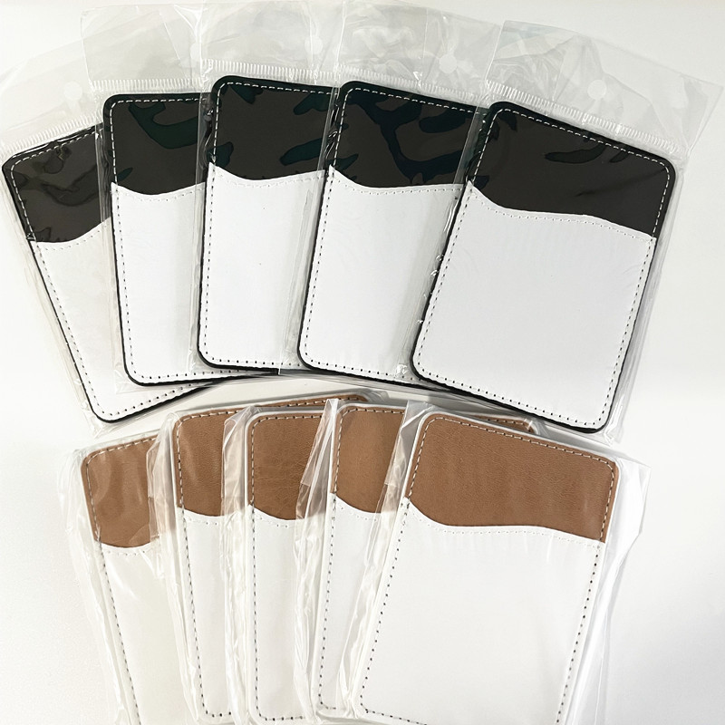 

Sublimation Blank Phone Wallet - PU Leather Card Holder For Back Of Phone Stick On Iphone Android DIY Blanks, Brown