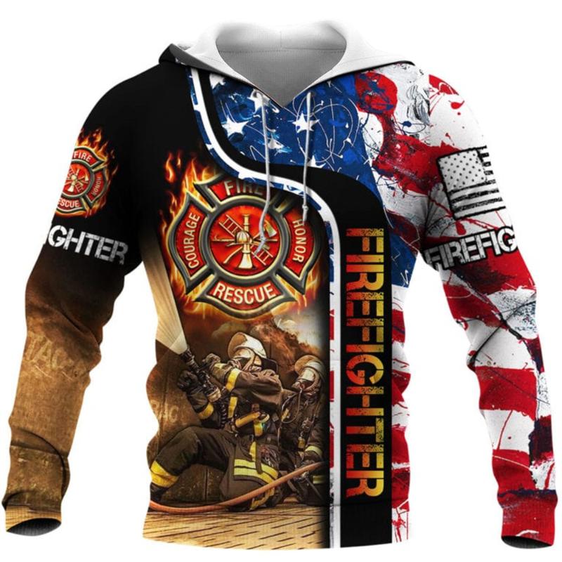 

Men' Hoodies & Sweatshirts Firefighter Badge 3D Graphics Printed Hoodie Men Women Sweatshirt Zipper Hooded Long Sleeves Streetwear Cozy Pul, Sweatshirt-2