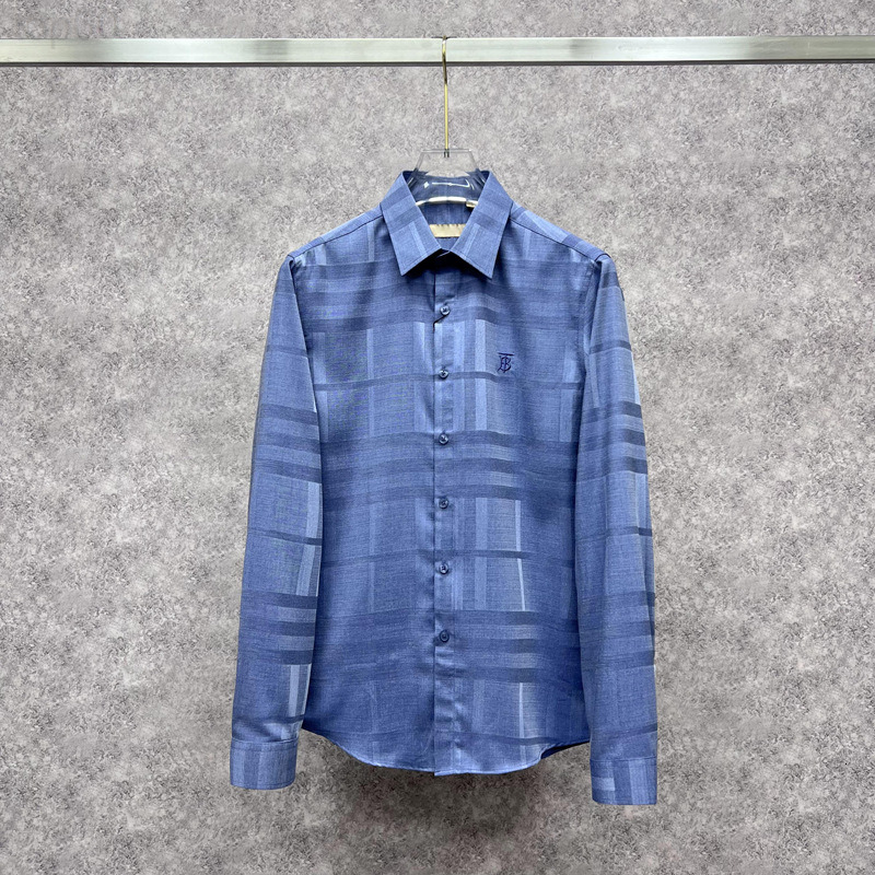 

Men's Casual Shirts designer Chaopai 2022 spring and autumn new TB classic dark Plaid Shirt business casual no iron shirt men R5ZN, 2# packing bag