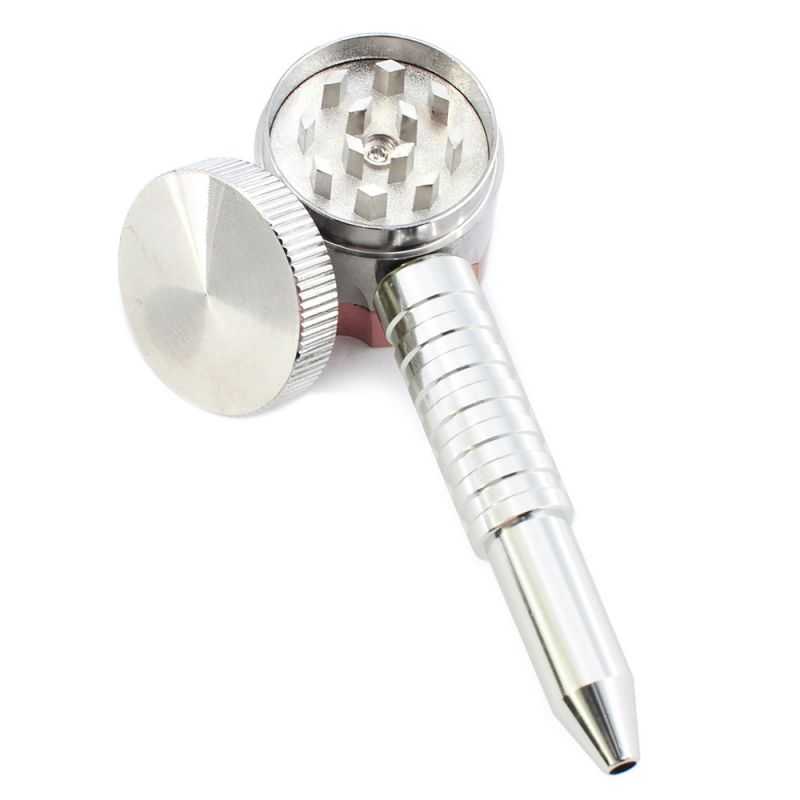 12pcs/Display box smoking pipe with six shooter pipes with grinders two function tobacco and herb grinder bong-image-789178840