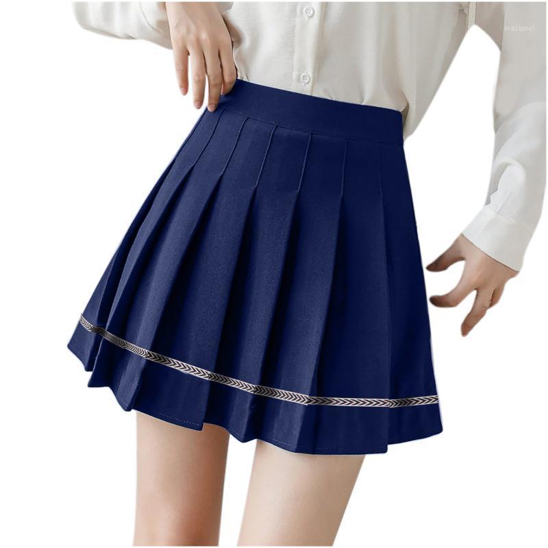 

Skirts Summer Women Short Skirt 2022 Korean High Waist Fashion Ladies Pencil Pleated Slim Solid A-line Faldas Corta, Black
