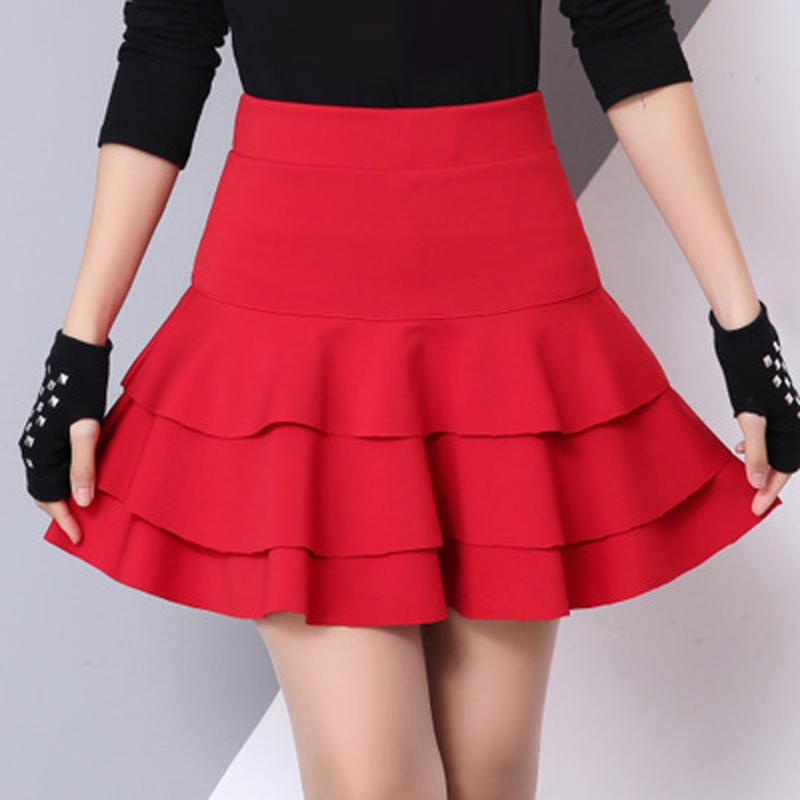 

Skirts Ladies Elastic High Waist Safety Pants Skirt Solid Casual Three-Layer Base Fashion 2022 Kawaii Summer Women Short, We
