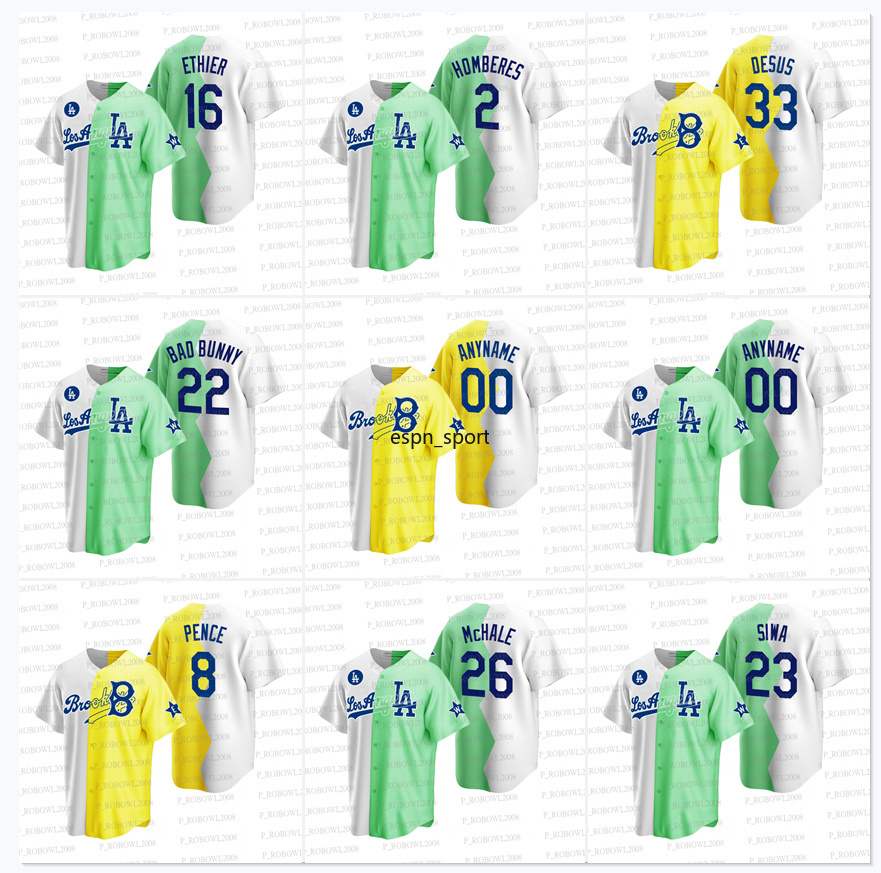 

Dodgers 2022 All-Star Split Jersey Celebrity Softball Game Quavo Andre Ethier Bad Bunny Kids Cranston Simu Liu Joel McHale Jojo Siwa Shawn Green Nice Pence Men Women, Youth nk logo