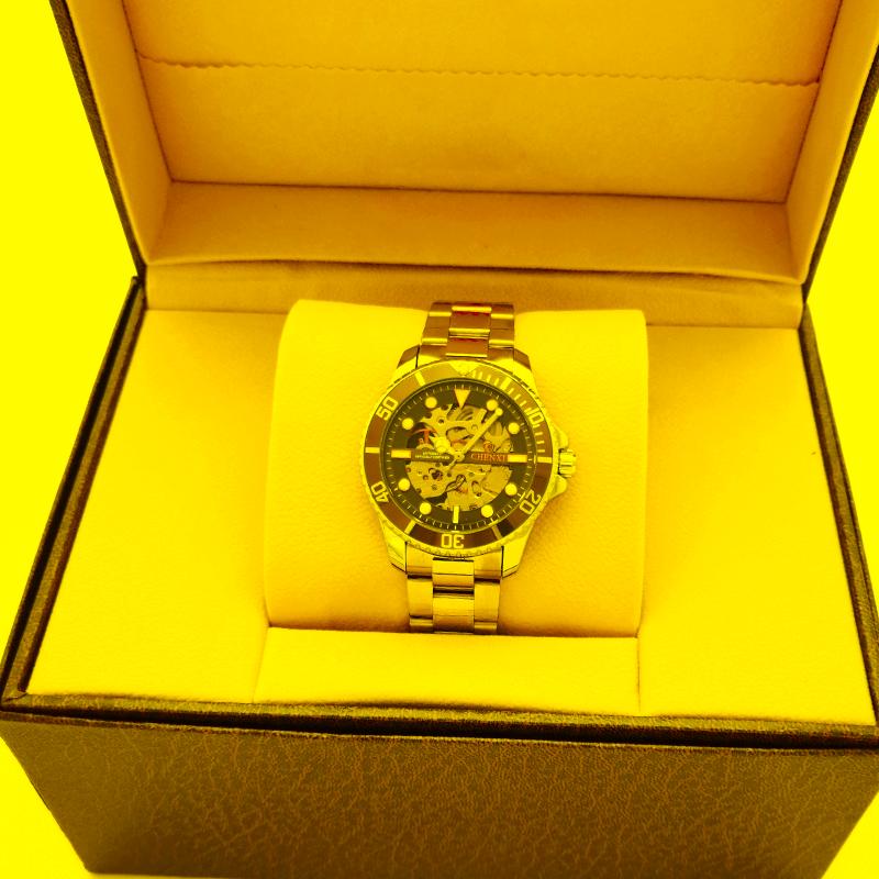 

Watch Boxes & Cases Men's Mechanical Automatic Skeleton Waterproof Student Sports Tide Big Dial WatchWatch