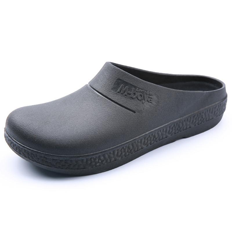 

Sandals Men Protective Flat Non-Slip Waterproof Oil-Proof Kitchen Chef Shoes Work Slippers Labor Insurance Shoes2022Sandals, As pic