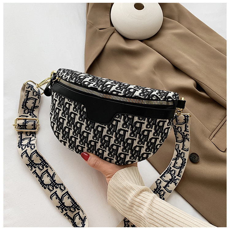 

2022 Spring Summer New Bag Fashion Trend Embroidery Msenger Waist Single Shoulder Women's Messenger Cross Shoulder Chest Bags Female Waist Pack Wholesale, Light gray