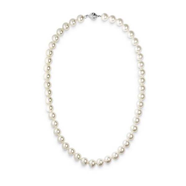 

Cream White 10mm Simulated Pearl Necklace Hand 18Inch