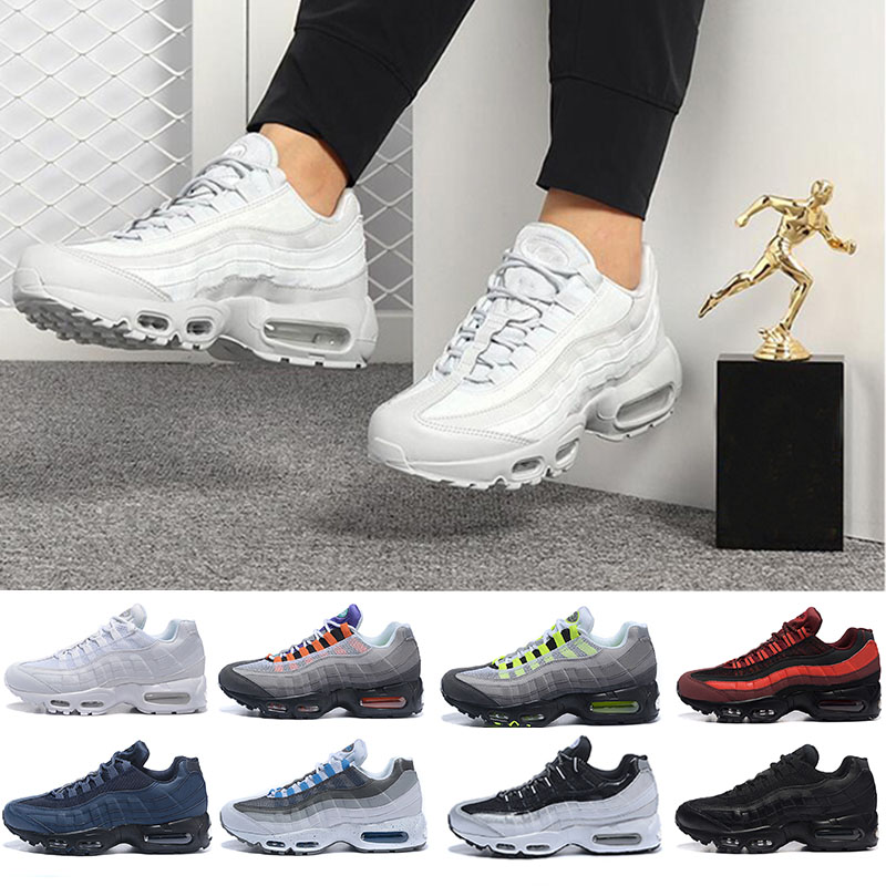 

2022 New Top Quality 95 Running Shoes Men Women Triple Black White Neon Laser Fuchsia Red Orbit Bred 95s Mens Trainers Sports Sneakers Eur 36-45, 90